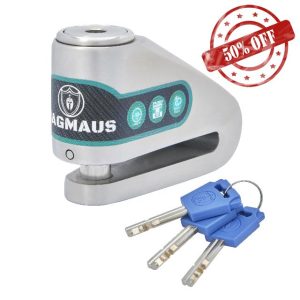 Magmaus® MBL05 [Never-Rust] Motorbike Disc Lock - [High Security] [304 Stainless Steel] - Weatherproof - Reminder Cable - Suitable for Motorcycles