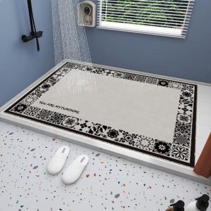 Loofah Shower Mat Bath Mat with Drain Holes