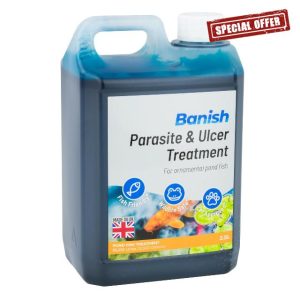 Banish Parasite Ulcer & Whitespot Pond Fish Treatment 2.5L Koi Water Disease
