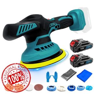 21V Cordless Car Buffer Polisher with 2pcs 3.0Ah Batteries and Charger