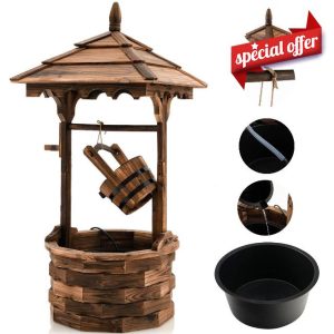 TANGZON Wood Garden Wishing Well