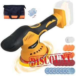 Cordless Car Buffer Polisher for Dewalt Battery 6 Inch Portable Polishing Waxer Kit with 6 Variable Speed 6800RPM Orbital Polisher Power Polisher for Car Detailing/Polishing/Waxing (No Battery)