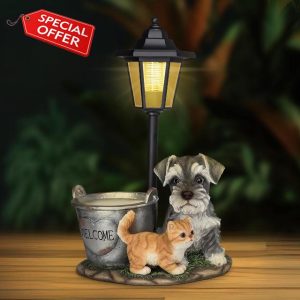 UrbanHaven Outdoor Solar Light Dog and Cat Lantern