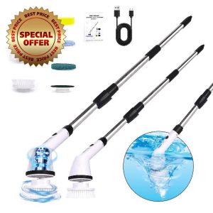 Airlovers Electric Spin Power Scrubber - Cordless Rechargeable Bathroom Scrubber | Power Cleaning Brush for Floors & More | Versatile & Efficient Electric Cleaning Brush