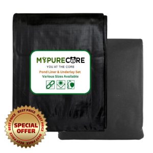 MYPURECORE Pond Liner & Underlay Set – 3m x 3m - HDPE Material