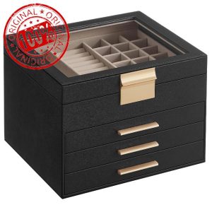 SONGMICS Jewellery Box with Glass Lid