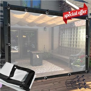 PIYHoI Clear Pergola Curtains Waterproof PVC Tarpaulin Side Panels