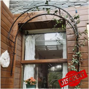 Garden Arch Trellis for Climbing Plants Rose Vines Wall Mounted Semi-Circular Rose Arch Metal Garden Arbour Pergola Archway for Window Doors Entrances