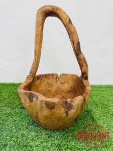My Square Mile Wood Garden Trug | Hand Carved Teak | Solid Wooden Construction | 25cm x 25cm x 40cm