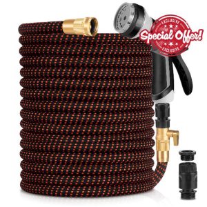 BUICXJKZ Expandable Garden Hose 100ft -Lightweight Hose Pipe with 10 Spray Nozzle
