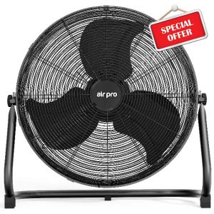 Air Pro 20" Floor Fan - Powerful Air Cooling & Circulating Fan with 3 Speed Setting & Adjustable Tilt - Indoor Home