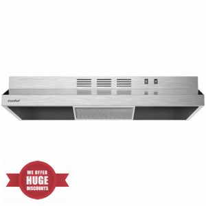 Comfee CVU30W2AST 30 Inch Ductless Range Hood Durable Stainless Steel Under Cabinet Vent Hood with 2 Reusable Filters