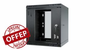 Stalflex Server Rack Data Cabinet STANDARD 10 Inch 6U 300mm - Heavy Duty Steel - Network Equipment Rack & Cabinet - Server Cabinet compatible with Rack Shelf and Rack Rails - Glass Doo