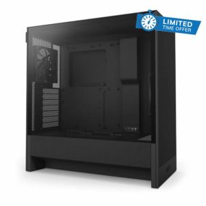 NZXT H5 Flow - Compact ATX Mid-Tower PC Gaming Case - High Airflow - 2 x 120mm Fans Included - 360mm Front & 240mm Top Radiator Support - Cable Management System - Tempered Glass - Black