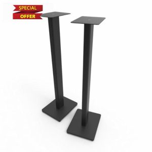 Kanto ST34 34” Universal Floor Speaker Stands for Bookshelf Speakers up to 13.6 kg | Pair | Black Steel w/Black MDF Base