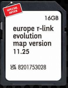 Europe 2024-11.25 GPS Navigation SD Card - Compatible with Renault R-Link (Rlink)