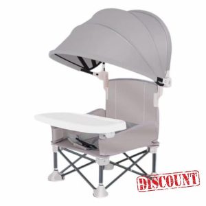 Baby High Foldable Booster Seat Dining Portable Baby Beach Removable Tray and Seat Baby T Sunshade