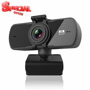 CLSSLVVBN Desktop Computer Webcom Auto-focusing 1440P 360 Degree Web Cam Camera with Microphone Portable Replacement Camcorde