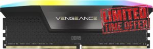 CORSAIR VENGEANCE RGB DDR5 RAM 16GB (1x16GB) 5200MHz CL40 Intel XMP iCUE Compatible Computer Memory - Black (CMH16GX5M1B5200C40)