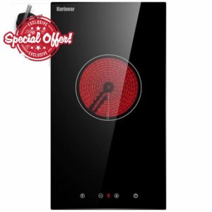 Karinear Single Ceramic Hob 30CM Electric Hob Built in Ceramic Hob with Plug