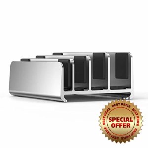 Vertical Laptop Stand Adjustable 4 Slots Desktop Holder Support Rack For 5mm/0.19" To 38mm/1.49”Thickness Tablets Adjustable 4 Slot Laptop Desk Tablet Holder Dock Base