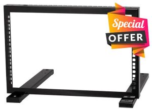 Stalflex Server Rack 6U - Open Frame Network Rack Made of Heavy Duty Metal - Server Cabinet with Reinforced Beam for Network and Server Equipme