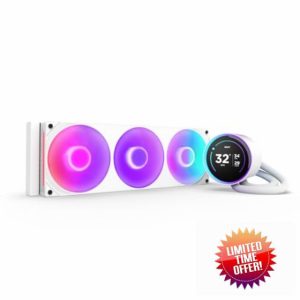 NZXT Kraken Elite 360 RGB - AIO CPU Liquid Cooler - 360mm Radiator - F360 RGB Core Fan - Customizable 2.72" IPS LCD Turbine Pump - Intel® LGA 1700