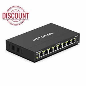 NETGEAR 8-Port Gigabit Ethernet Plus Switch (GS308E) - Desktop or Wall Mount