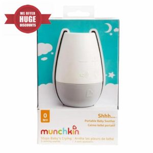 MunchkinBaby Portable Baby Soother Pack of 1 Stops Baby Crying 3 Calming Sounds Shhh White Noise Heartbeat Auto Timer Suitable from Birth with Welari Thank You Card | (1pack) (1soother)