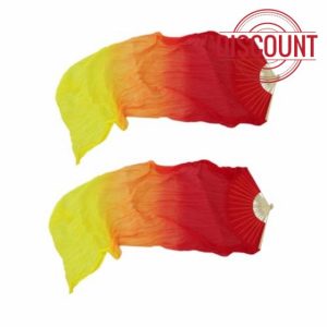 LOVIVER 1 Pair Silk Belly Dance Fan Veils 1.8m Long Decorative Folding Fans Handheld Dancing Fan Belly Dance Costume Accessories for Girls Woman Belly Dance Show Prom Party Performance