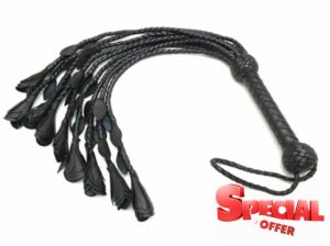 Sduxion Premium Flogger Leather Flogger Riding Crop Equestrian Whip for Training and Riding