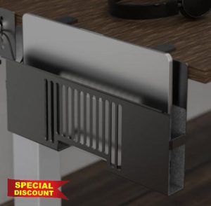 HAVYO Side-Mount Laptop Desk Stand fits: Dell/Acer/ASUS/XPS/MacBook/Surface/Lenovo/HP/Gaming Laptops (up to 16 inches) (Perforated Steel