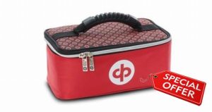 SGL Drakes Pride RED Crown Green/Flat Green 2 Ball Dual Bowls Bag **B4021**