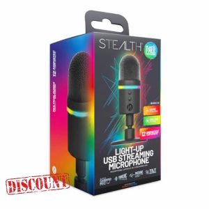 STEALTH Light-Up LED USB Streaming Microphone with Noice Cancelling Functio