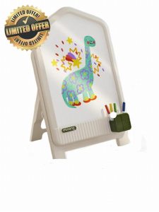iZEL Kids Easel Magnetic Adjustable Painting Art Whiteboard-Childrens Drawing Easel Portable White Board Stand-Educational Toys Gift Accessories for Kid Child's Toddlers Boys Girls (Green)