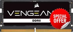 CORSAIR VENGEANCE SODIMM DDR5 RAM 32GB (1x32GB) 5600MHz CL48 Intel XMP iCUE Compatible Computer Memory - Black (CMSX32GX5M1A5600C48)
