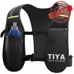 TIYA Running Hydration Vest – Water Bottle & Smartphone Compartments – Lightweight
