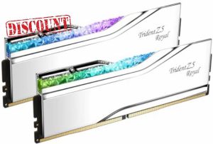 G.SKILL Trident Z5 Royal Series (Intel XMP 3.0) DDR5 RAM 32GB (2x16GB) 7200MT/s CL34-45-45-115 1.40V Desktop Computer Memory UDIMM - Silver (F5-6400J3239G16GX2-TR5S)