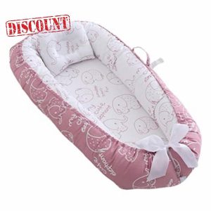 Baby Sleep Lounger Baby Cushion Lounger Soft Cotton Portable Sleeping Pod with Pillow Style4