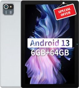Hakaug Tablet 10 Inch WiFi Model 1TB Expandable/ 1280 * 800 Resolution Screen/ 5000 MAH Capacity Battery 8MP + 5MP Camera/ 2.4G WiFi Bluetooth GMS Authentication/Type-C Charge (Silver)