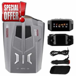 KF Premium V9 16-Band 360° Car Trucker Laser Radar Detector with Speed & Voice Alert Warning System for Anti-Speed Trap