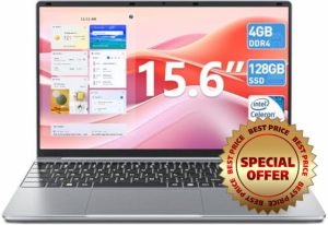 Naclud 15.6 Inch Laptop 4GB DDR4 128GB SSD