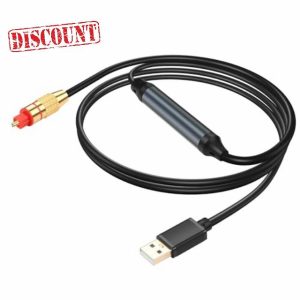 GINTOOYUN USB to Optical Audio Adapter USB A to Fiber Optic Audio SPDIF Port Connection 2M/6.5FT jack audio converter cable for Computer laptop Connection Fiber Optic Audio Box