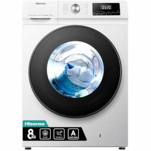 Hisense WDQA8014EVJM 60cm Freestanding 8 KG Front Load Washer Dryer - 1400 RPM - Pure Steam - PureJet - Pause and Add - Inverter Motor - White            [Energy Class D]