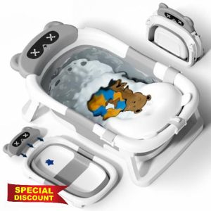 COOSEYA Baby Bath Tub Foldable Bathtub Baby Bath Essentials for Newborn 0-24 Month