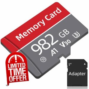 Moloplpou Memory Card 982 GB Full HD TF Card High Speed Mini Memory Card with Adapter Waterproof Mini TF Card for Tablet