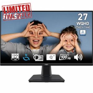 MSI PRO MP275Q 27 Inch WQHD Office Monitor - 2560 x 1440 IPS Panel