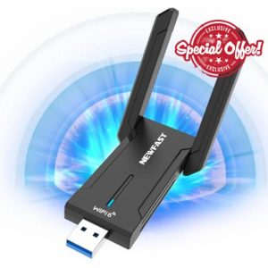 NEWFAST 5400Mbps WiFi Dongle Tri-band USB 3.0 WiFi 6E Adapter Wireless Adapter For PC
