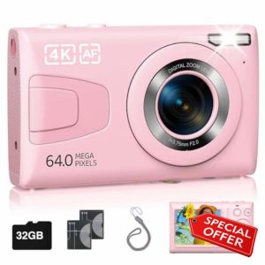 Pink Digital Camera with 32G SD Card