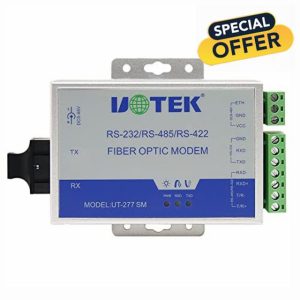 UOTEK Serial to Fiber Converter RS-232 RS-422 RS-485 to Fiber Optic Modem RS422 RS485 RS232 Serial Media Converter Adapter UT-277SM-ST